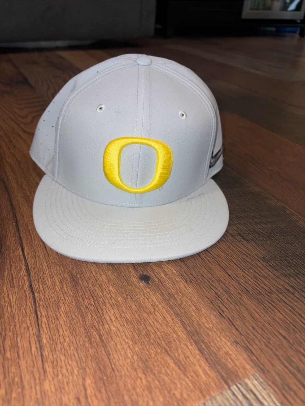 Nike Gray Oregon Ducks Hat with Green and Yellow Interior Trim